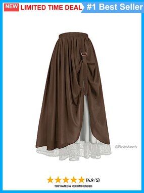 Renaissance Peasant Double Layer Maxi Skirt Polyester
